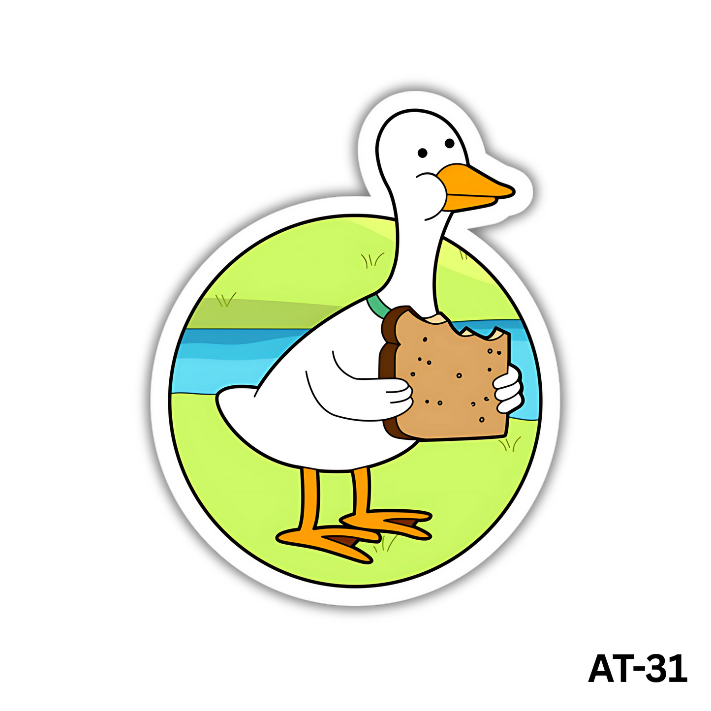 Duck Eating Bread Sticker (AT-31)