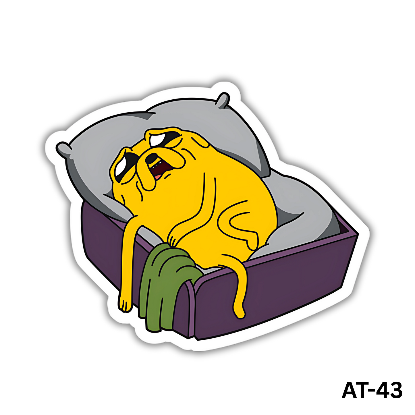 Sad Jake in Bed Sticker (AT-43)