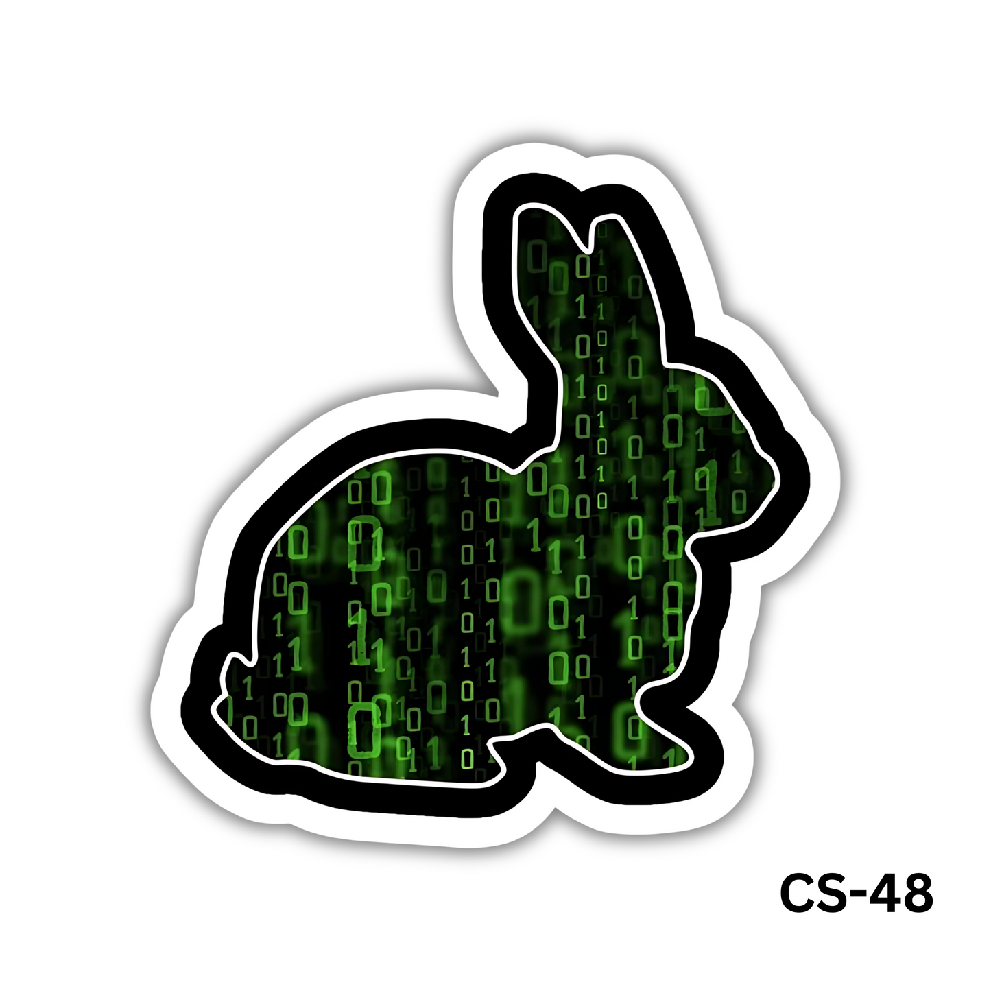 Matrix Rabbit Code Drop Sticker (CS-48)