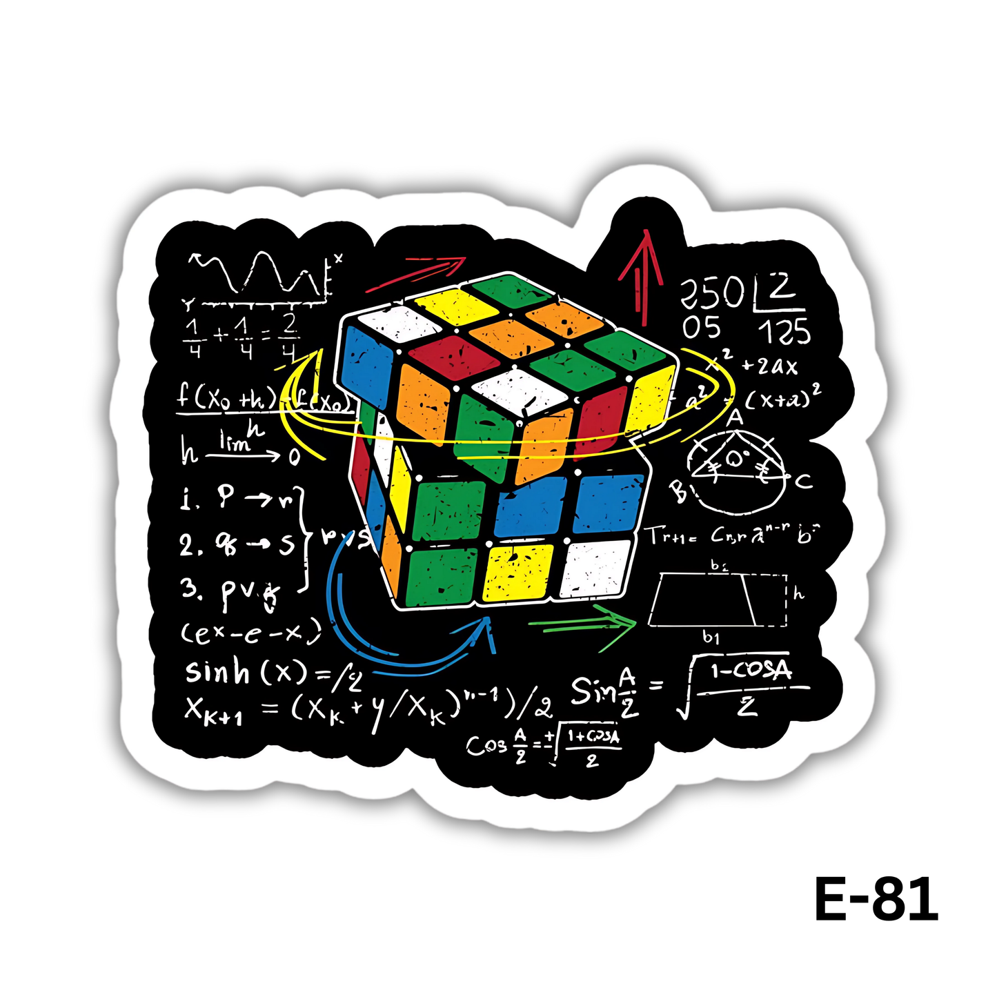 Retro Rubik's Cube sticker(E-81)