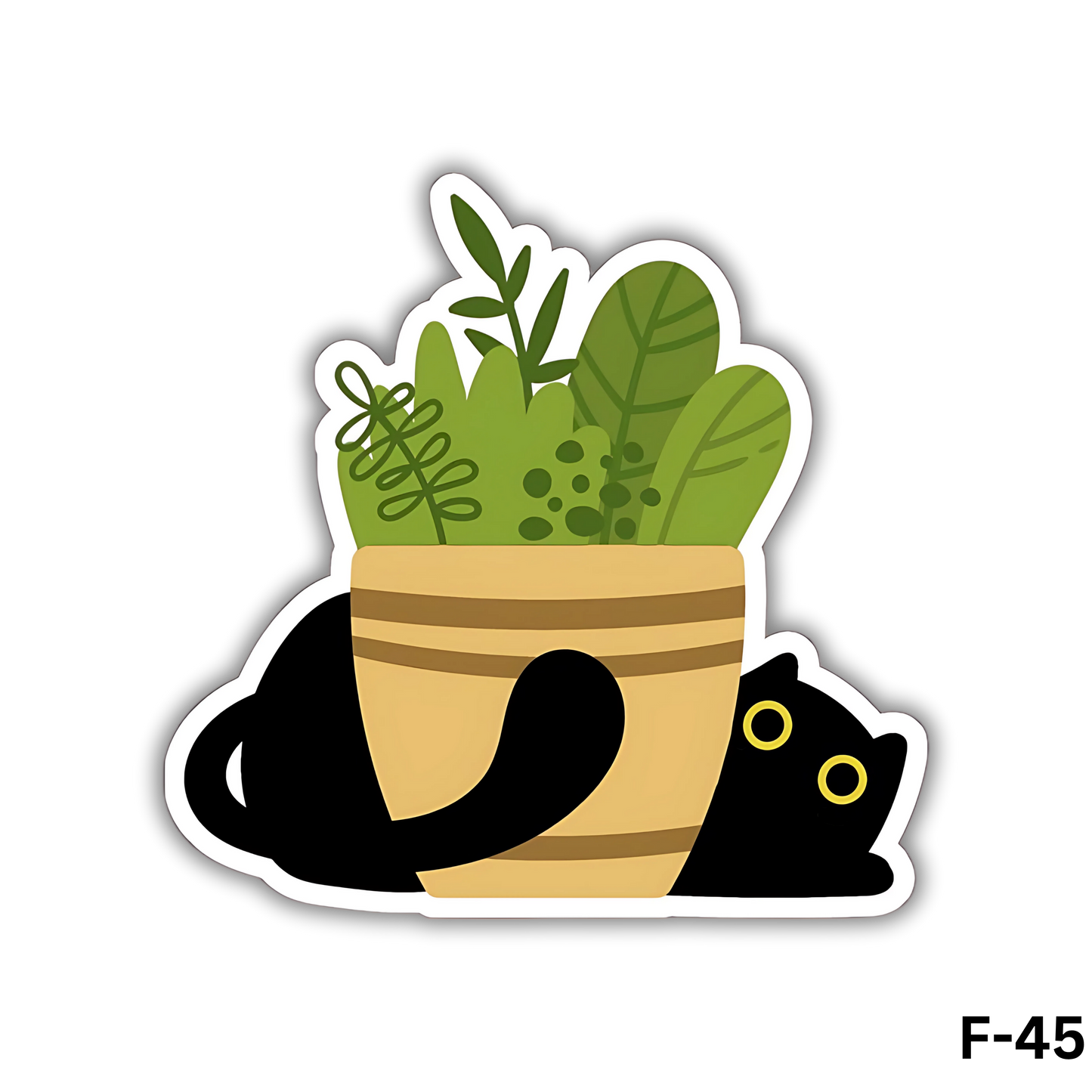 Black Cat in Hanging Basket Planter(F-45)