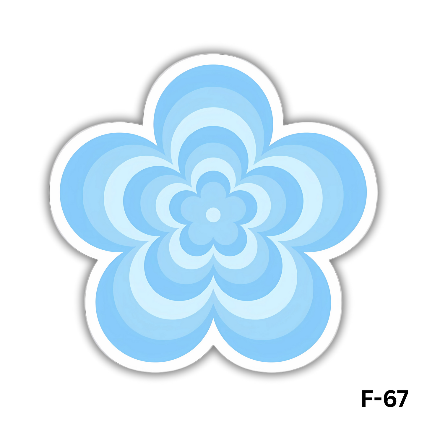 Blue Latte Flower Sticker(F-67)