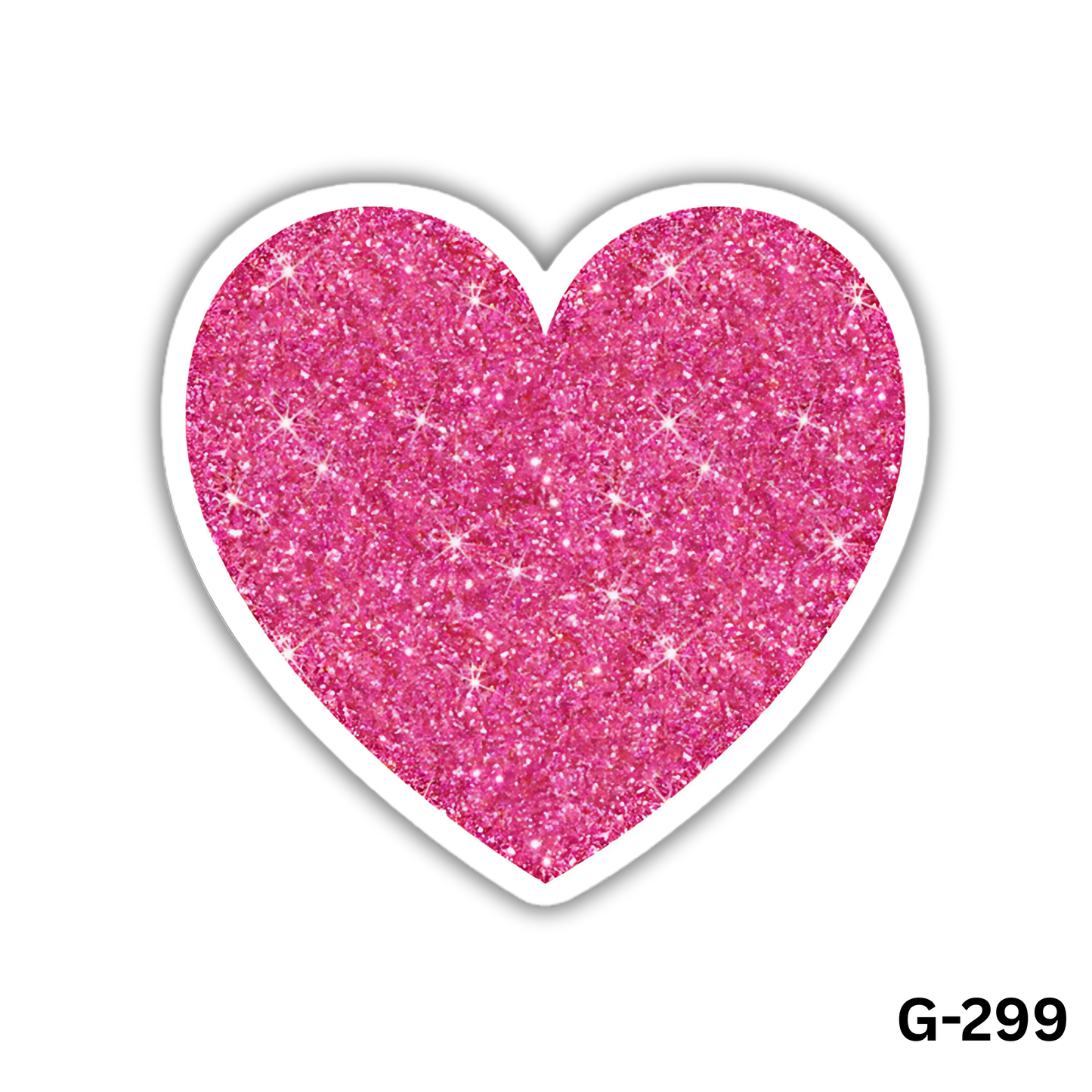 Pink Glitter Heart Sticker (G-299)