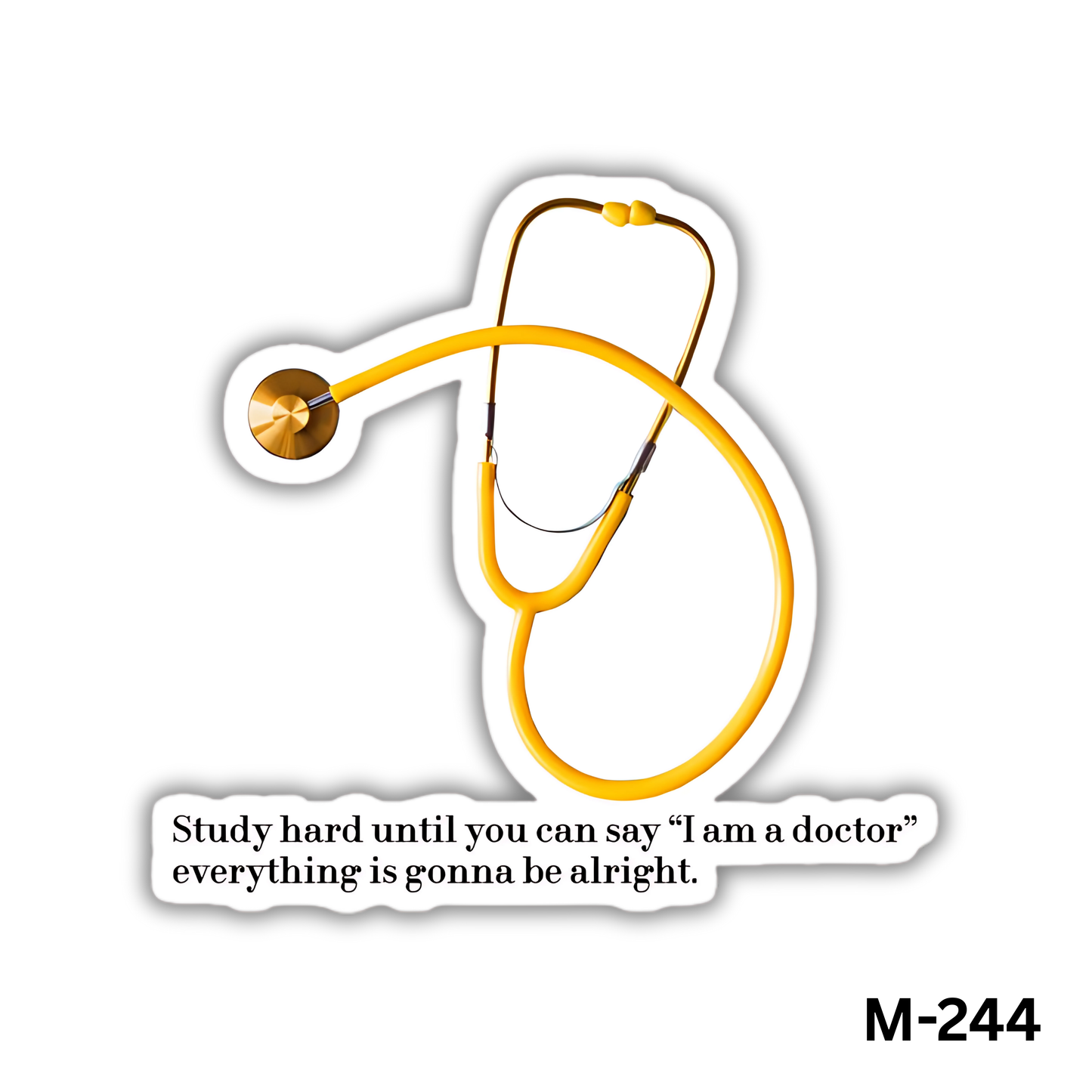 Study hard until you can say:"i'm a doctor"(M-244)