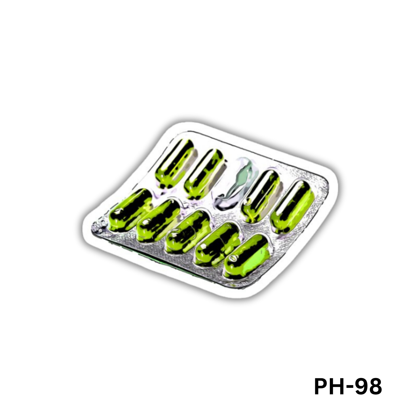 Green Capsule Pills sticker(PH-98)