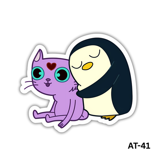 Penguin and Kitten Sticker (AT-41)