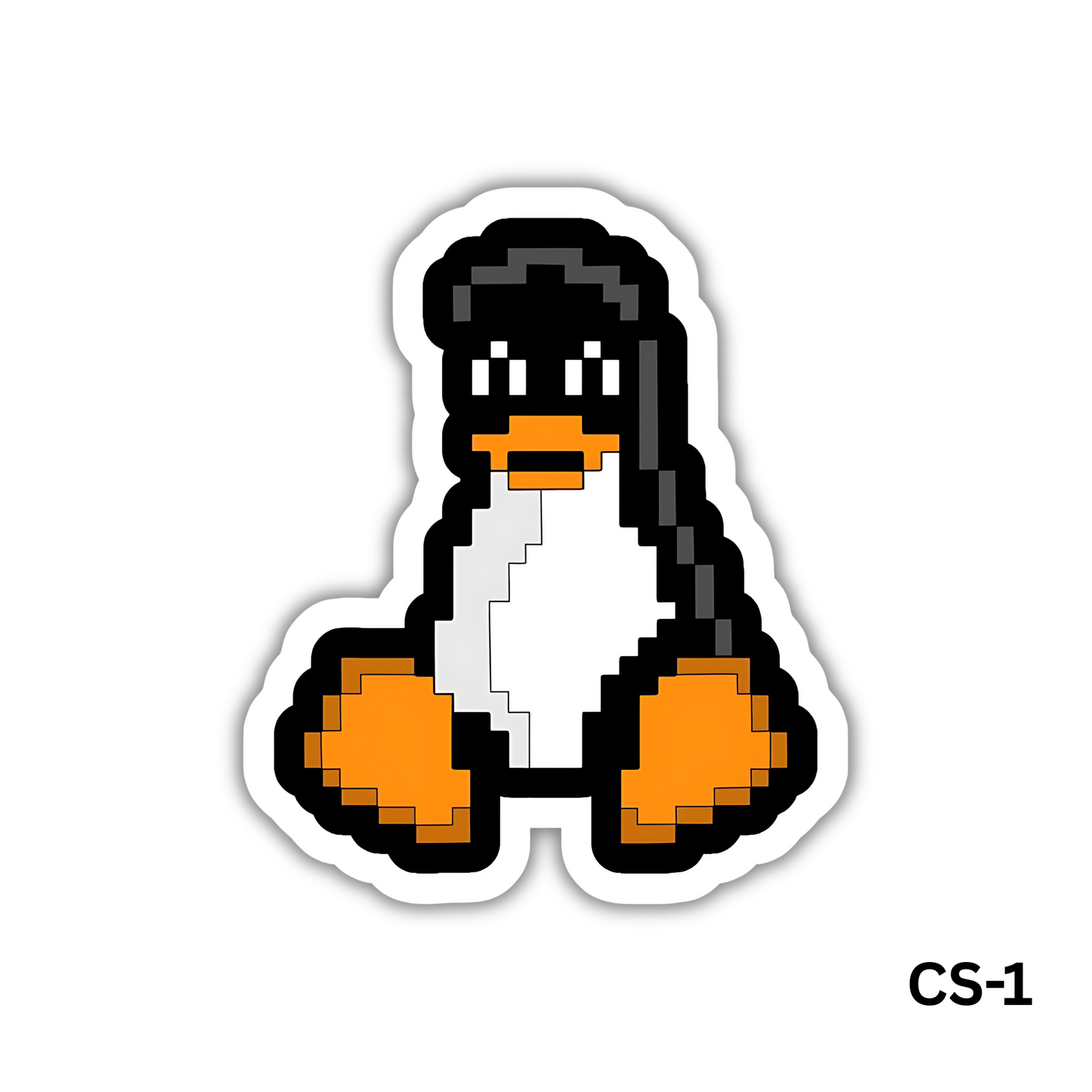 Linux Tux In Pixel Art Sticker (CS-1)