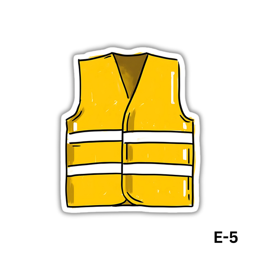 Yellow Safety Vest Sticker (E-5)