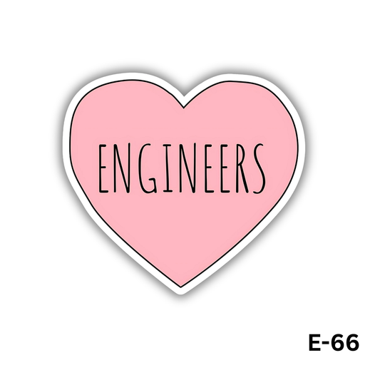 Pink Heart ENGINEERS sticker(E-66)