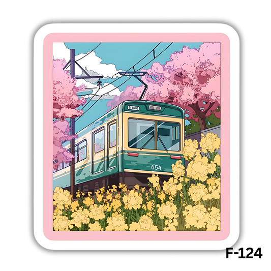 Japanese Train Travelling during spring(F-124)