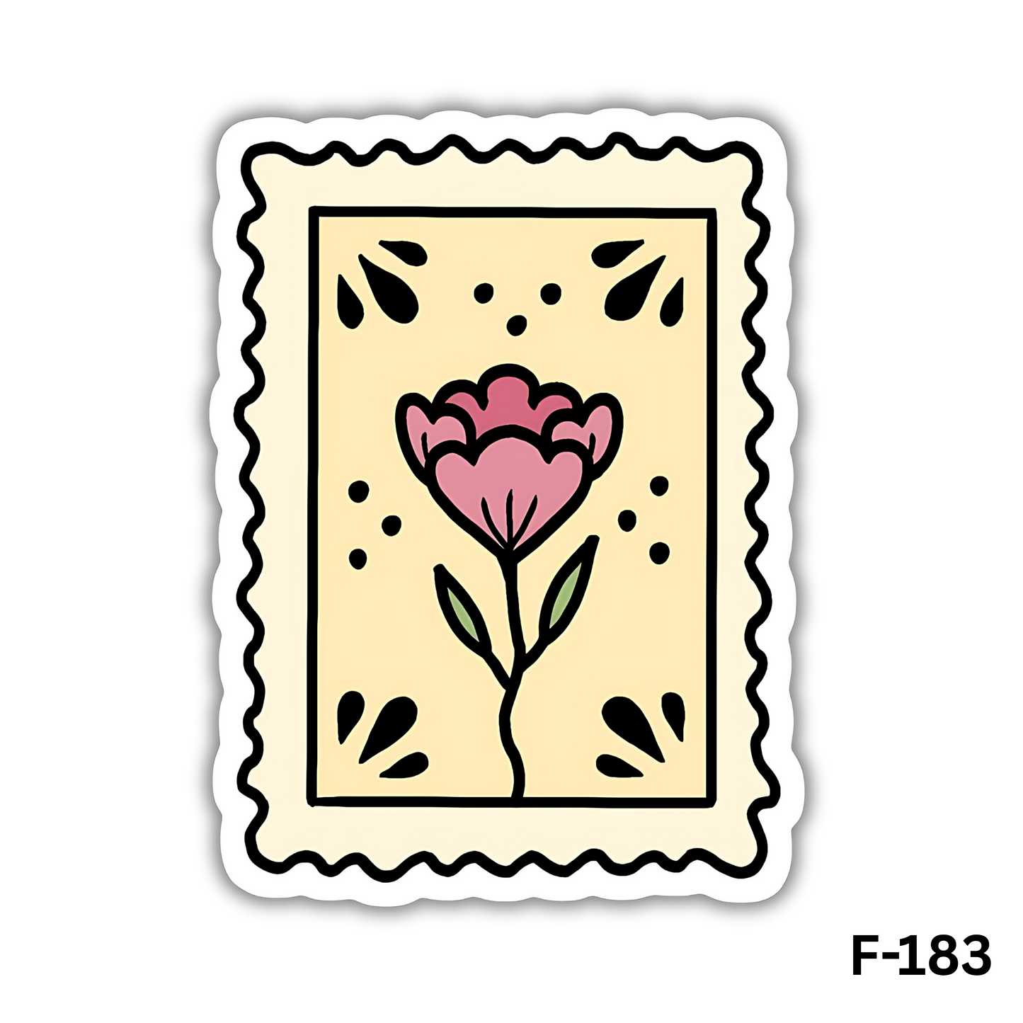 Pink Stamp flower sticker(F-183)