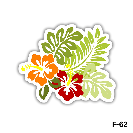 Red and Orange Hibiscus Flowers(F-62)