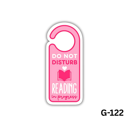 Do Not Disturb -Reading in Progress at pink door hanger(G-122)