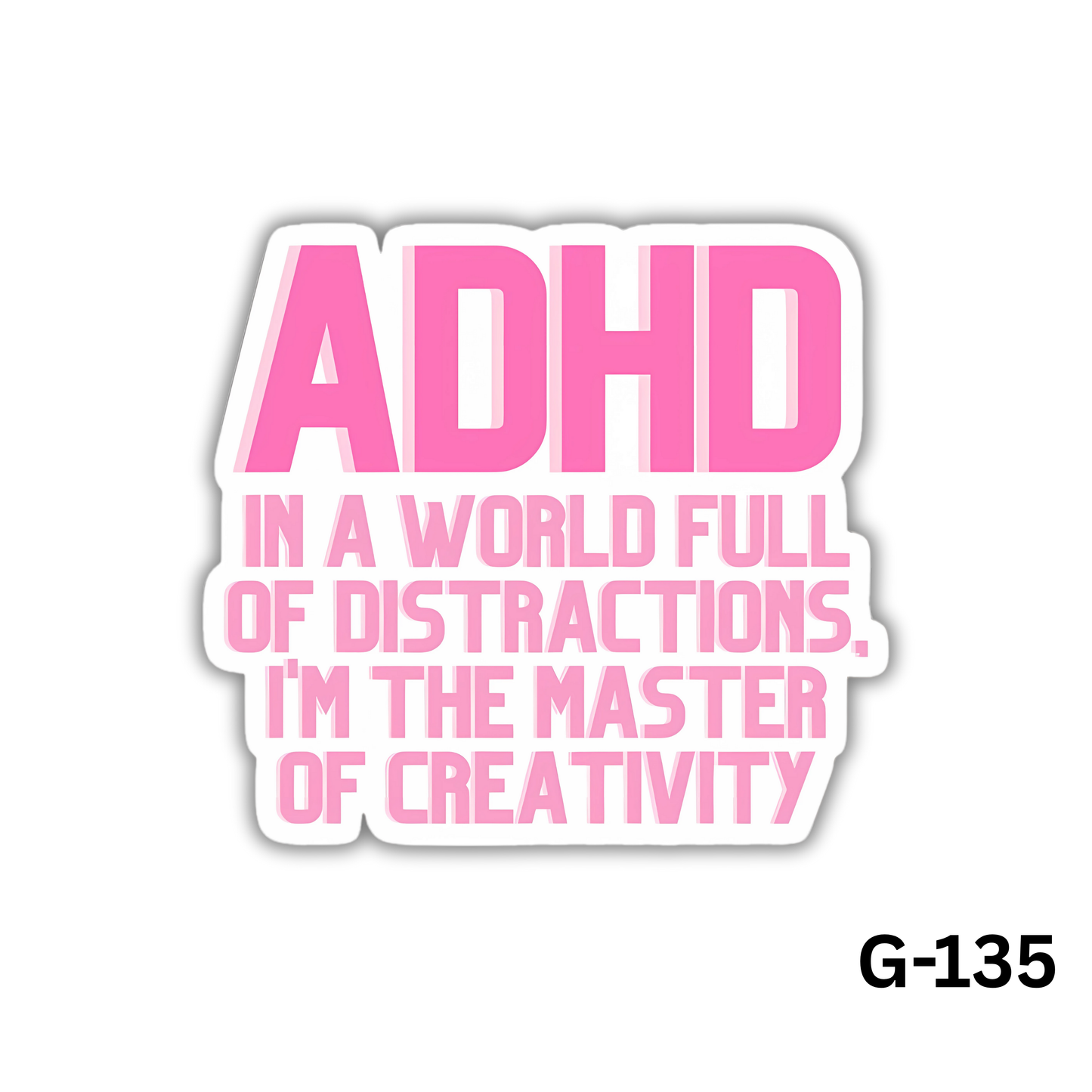 ADHD Pink Sticker(G-135)