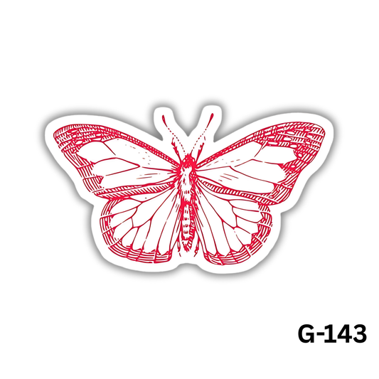 Pink Butterfly Sticker(G-143)
