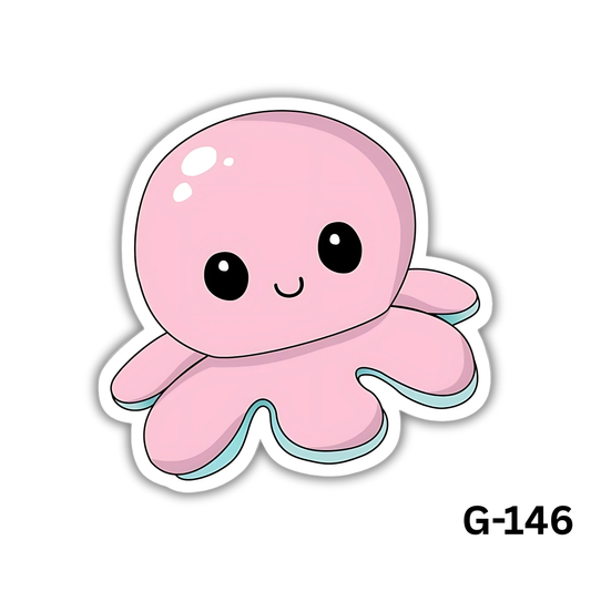 Pink Octopus Sticker(G-146)