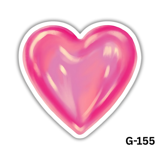 Pink Glass Heart(G-155)