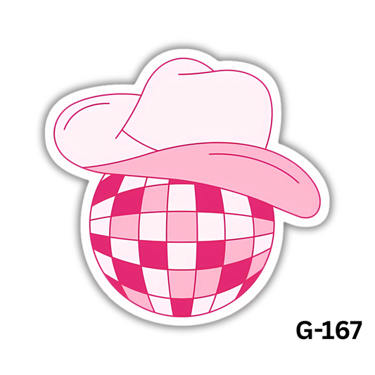 Pink Hat on Disco Ball(G-167)