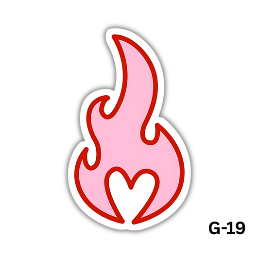 Flaming Heart Sticker(G-19)