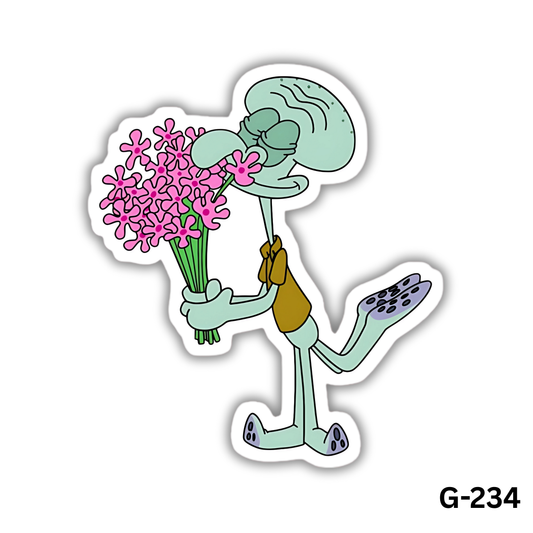 Cute Hipster SpongeBob Squidward Sticker (G-234)