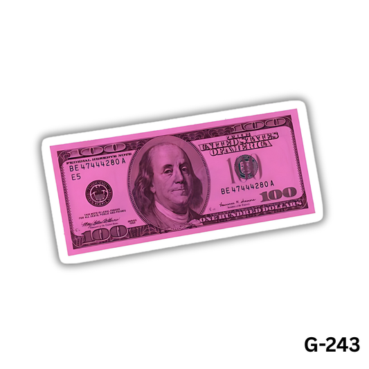 Pink Cash 100 Dollar Sticker (G-243)