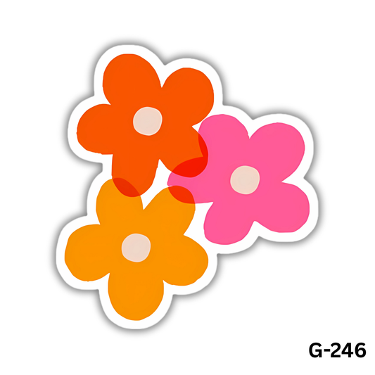 Colorful Flowers Sticker (G-248)