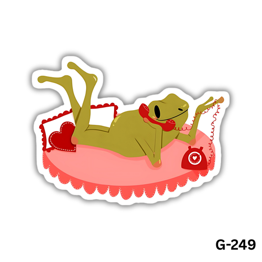 Pink Frog Sticker (G-249)