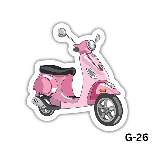 Pink Scooter Sticker(G-26)
