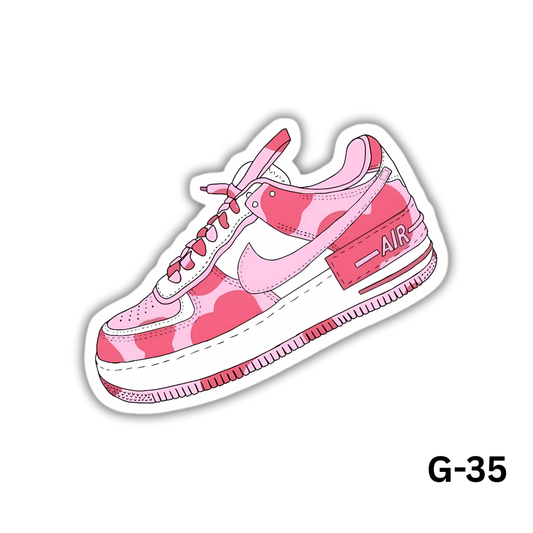 Pink and White Air Force 1 Sneaker (G-35)