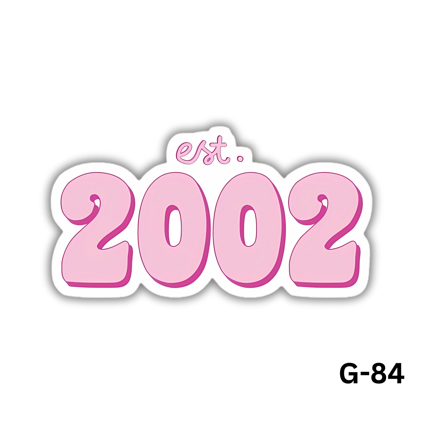 est 2002 Pink Sticker(G-84)