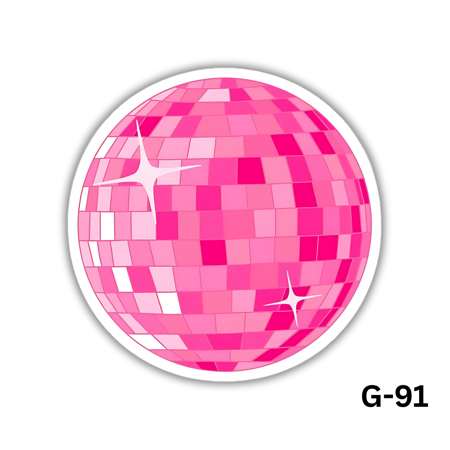 Pink Disco Ball Sticker(G-91)