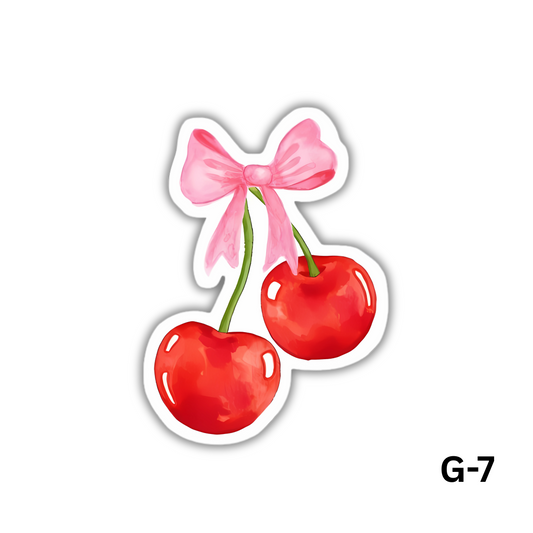 Cute Cherry Bow Sticker(G-7)